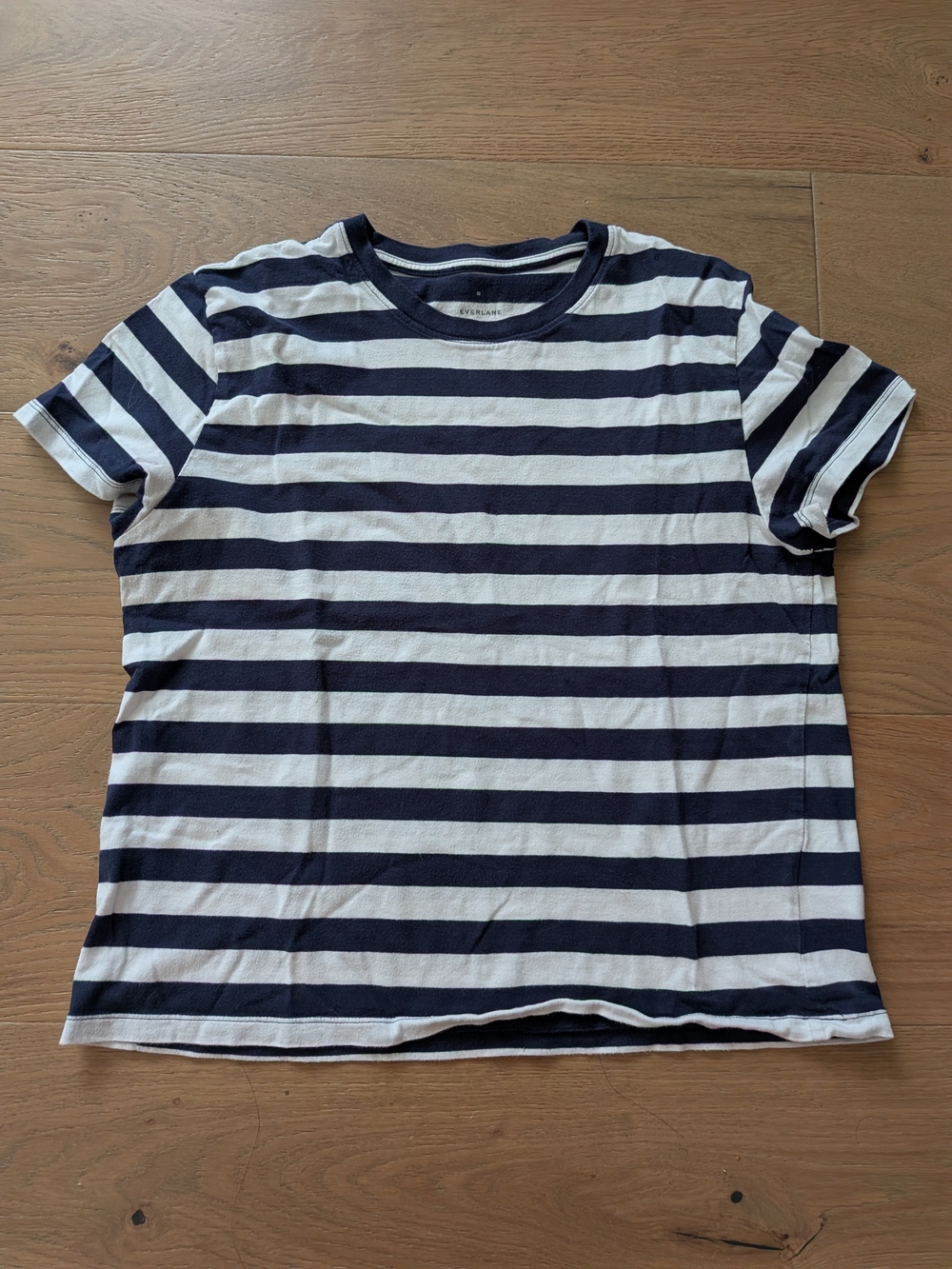 Everlane Navy & White Striped Kids Short Sleeve Tee